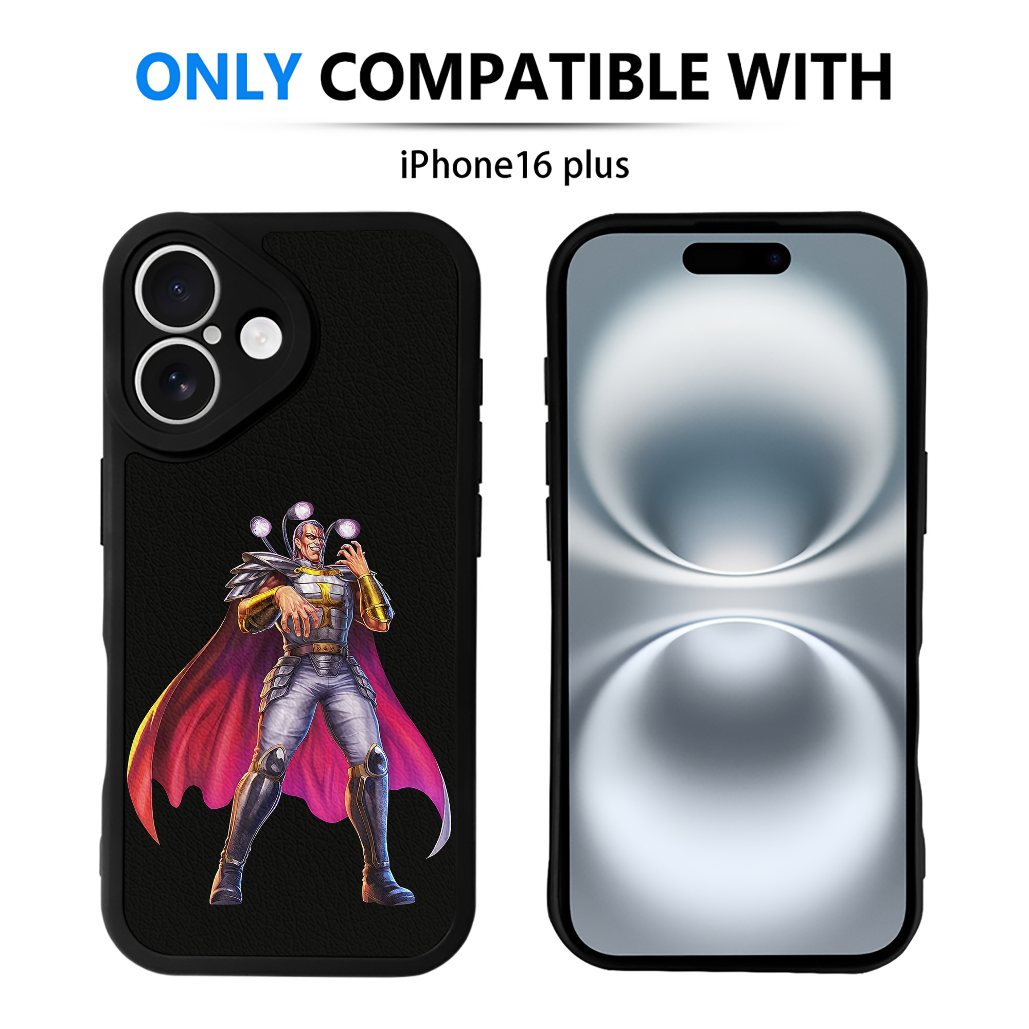 （画像用） 北斗の拳 Fist of the North Star 【iPhone 16シリーズ対応】シリコンスマホケース（レザー調） 材質：シリコン